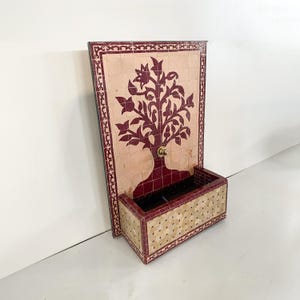 Mosaic Fountain, Tree Red Fountain, Outdoor Fountain, Wall Fountain, Garden Fountain, Terrace Decor, Indoor Fountain, Moroccan Mosaic Art
