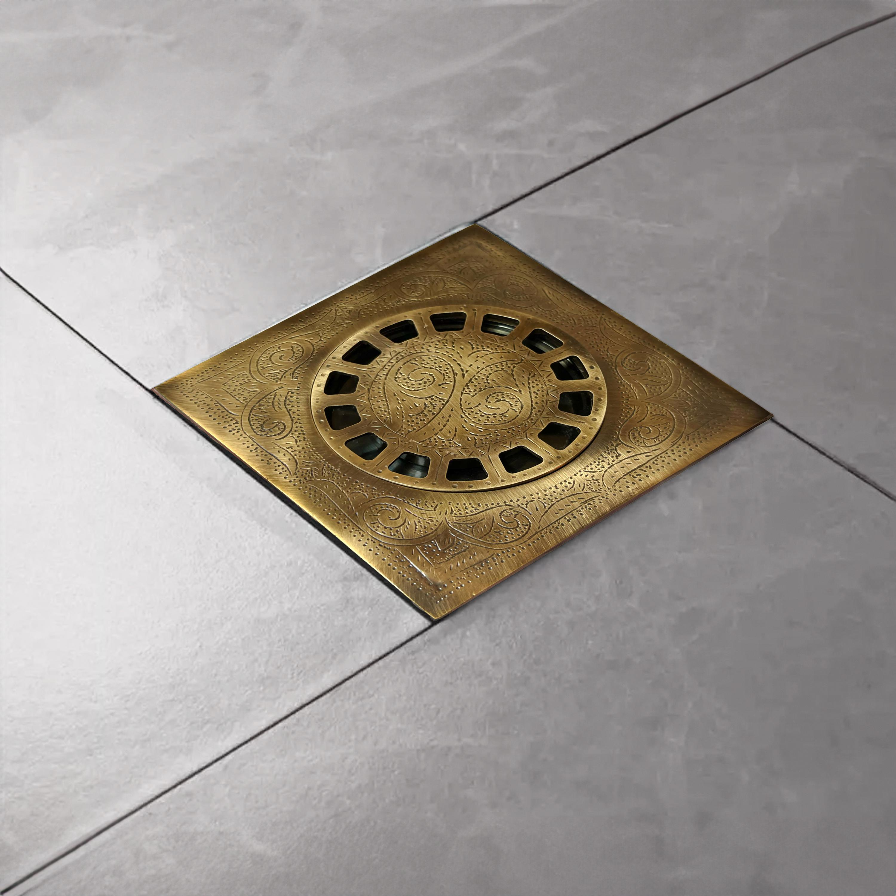 Siphon de sol en laiton, siphon de douche carré en laiton massif, siphons de douche en cuivre, siphon de salle de bain en laiton, siphon de sol, sipho