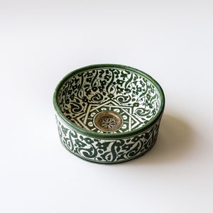 Green Moroccan sink, Custom Made Green Ceramic Sink, Custom Made Green Ceramic Sink.