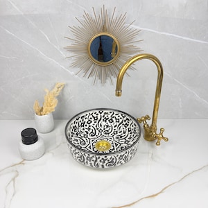 Lavabo-vasque géométrique en céramique fabriqué à la main - Lavabo angulaire moderne pour le meuble-lavabo ou le plan de travail de la salle de bain - Pièce maîtresse de fabrication artisanale