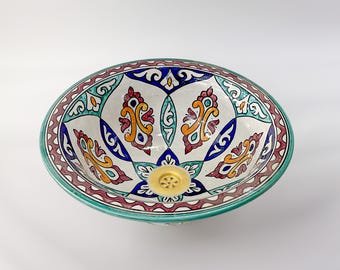 Keramische wasbak: badkamer in Marokkaanse stijl (aangepaste maten)