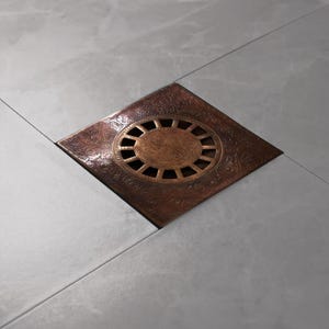 Copper Floor Drain, Solid Brass Square Shower Drain, Copper Shower Drains, Cooper Bathroom drain, floor drain, Engraved Square Shower Drain