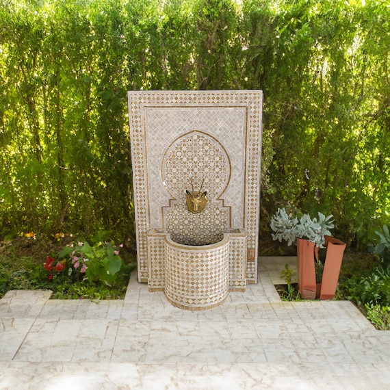 Moroccan Fountain, Mosaic Fountain, Outdoor Fountain, Wall Fountain, Garden Fountain, Terrace Decor, Indoor Fountain, Moroccan Mosaic Art
