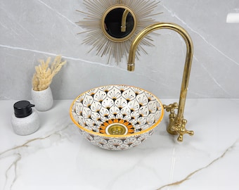 Marokkaanse keramische wastafel, handgemaakte wastafel (meerdere maten)