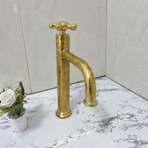 Vintage Style Faucet, Faucet for Vanity, Brass kitchen faucet, Water Tap Cold Water Dispenser, Unlaquered Brass Water Tap, Brass Water Valve