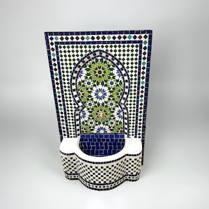 Mosaic Garden Water Feature - Indoor Waterfall Fountain - Wall Water Fountain - Large Floor Patio Fountain - Handmade Modern Fountains.