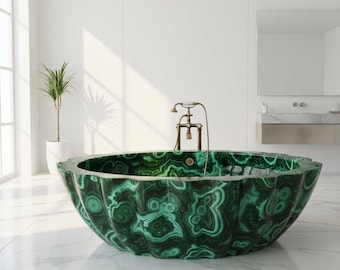Luxury Handmade Marble Freestanding Bathtub Custom Sizes | Unique Natural Stone Soaking Tub