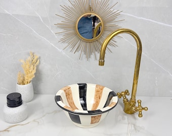 Keramische wastafel in badkamer: Marokkaanse stijl (aangepaste maten beschikbaar)