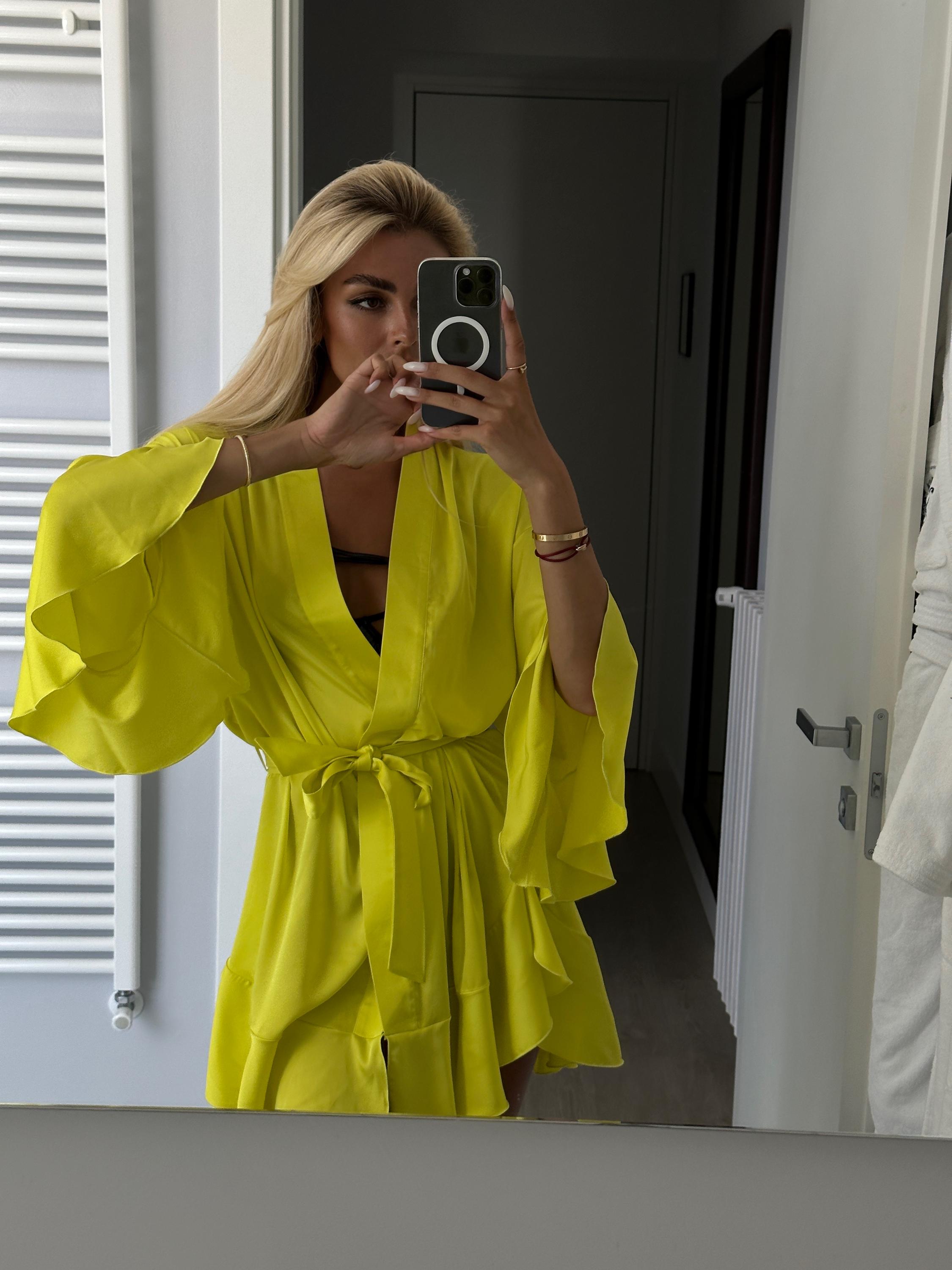 yellow silk dressing gown Floral Silk Satin Robe: Yellow Long Women's Dressing Gown