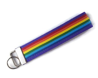 Rainbow Key Fob Wristlet - Keychain or Zipper Pull