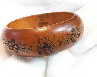 Vintage Disney Mickey Mouse Wooden Bangle