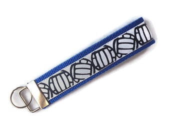 Volleyball Fob Wristlet - Keychain for Volleyball Player or Coach - Blue