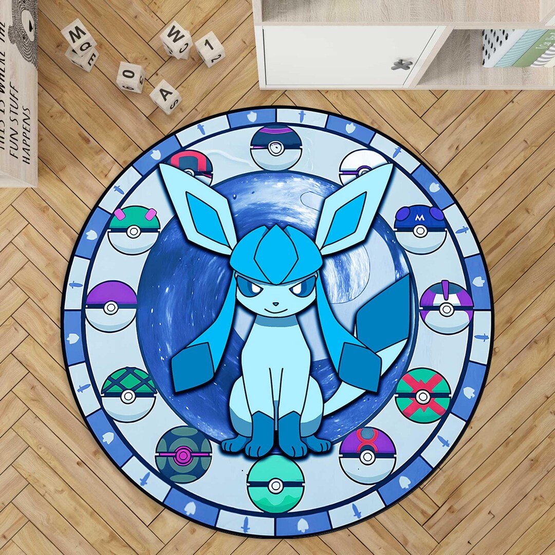 Glaceon Round Rug, Eevee Rug,umbreon Rug,eevee Evolution Rug,eevee All ...