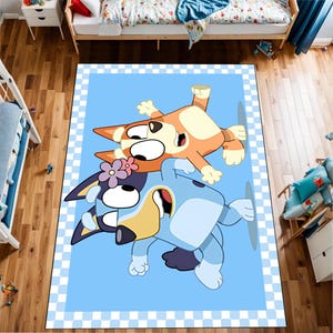 Bluey Kids Room Rug, Christmas Gift, Baby Gift, Gift for Boy, Girl Room ...