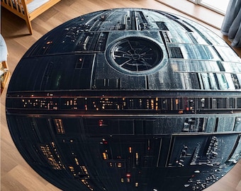 Death Star Rug: Star Wars Carpet, Sci-Fi Gamer Room Mat, Galactic Nursery Decor, Gift