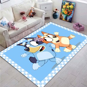 Bluey Kids Room Rug, Christmas Gift, Baby Gift, Gift for Boy, Girl Room ...