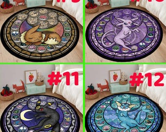Eevee rug, Umbreon rug,Eevee Evolution rug,Umbreon rug,Eevee All Forms Evolution Rug ,Retro Game Rug, Game Room Decor, Custom rug