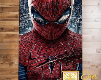 Spiderman Kinderteppich: Beliebte Jungenzimmerdeko, Spiderman Geschenk, rutschfeste Matte, Superheld