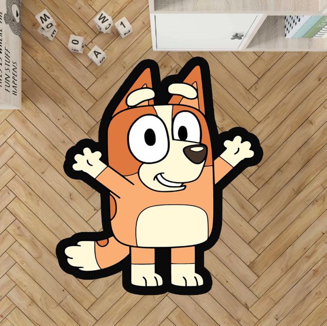 Bluey Kids Bedroom Rug: Cartoon Home Decor, Personalized Gift, Girl ...