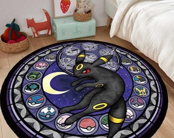 Tappeto Eevee, tappeto Umbreon, tappeto Eevee Evolution, tappeto Umbreon, tappeto Eevee All Forms Evolution, tappeto da gioco retrò, arredamento della sala giochi, tappeto personalizzato