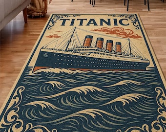 Titanic Rug: Vintage Ocean Liner Carpet, Nautical Home Decor