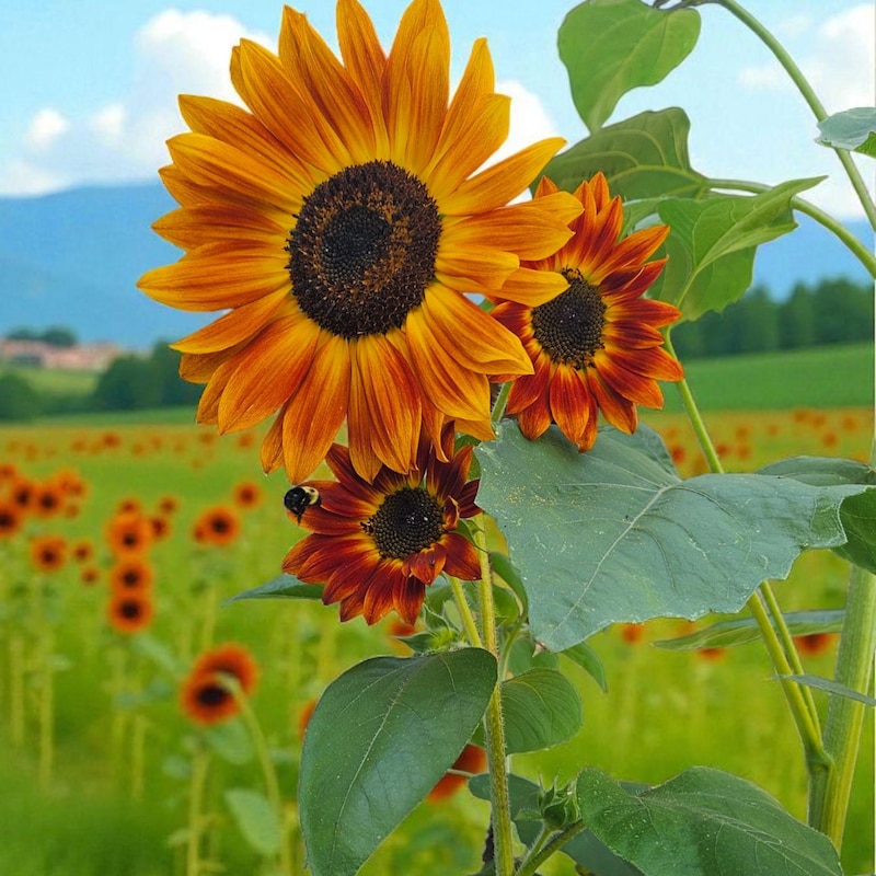50+ Earthwalker Sunflower Seeds – Heirloom & Colorful – Rare – USA Grown