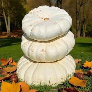 Giant "Stacker" Flat White Bore Pumpkin Seeds, Organic, Non GMO, 10+