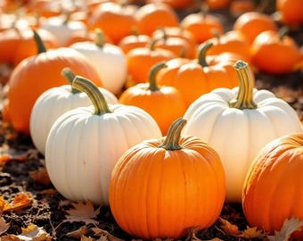 Pumpkin Seeds, Pumpkin Patch Pair, Jack O Lantern and Casper Pumpkins, Organic Non-GMO, 10+