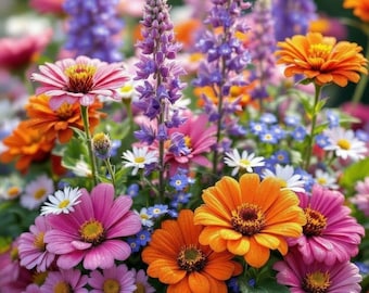 Semillas de flores silvestres, mezcla perenne, orgánicas, sin OGM, mezcla de fácil cultivo (sin rellenos) 1000+