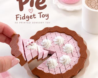 Pie Fidget Toy, 3D Printed Pie Toy, Pretend Play Food, Pie Slice Toy, Dessert Play Set