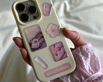 Pink Aesthetic Sticker Pack – Glossy 3D Stickers for Phone, Laptop, Journal