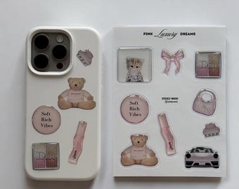 Pink  Dreams 3D Puffy Stickers for iPad| Journal |MacBook | Phone