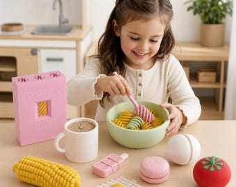 Pasta Play Set, 3D Printed Pretend Food