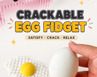 Crackable Egg Fidget Toy, 3D Printed Fried Egg Sensory Toy (PLA)