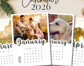 Editable 2026 Photo Calendar Template | personalized family collage planner | Unique Picture Wall Calendar Gift