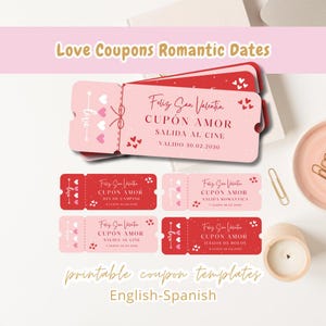 Love Coupon Template 25 Dates,Gift for Boyfriends,Valentine's Day-Editable Coupon Template,Romantic Coupon Book,Anniversary Gift for Couples