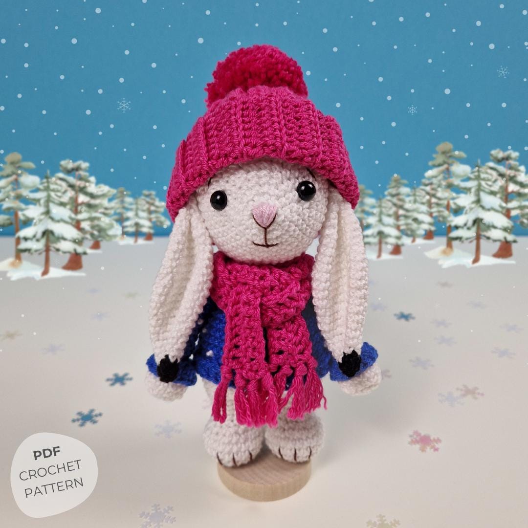 Bommel the Snow Bunny Crochet Pattern, PDF Download, German and English