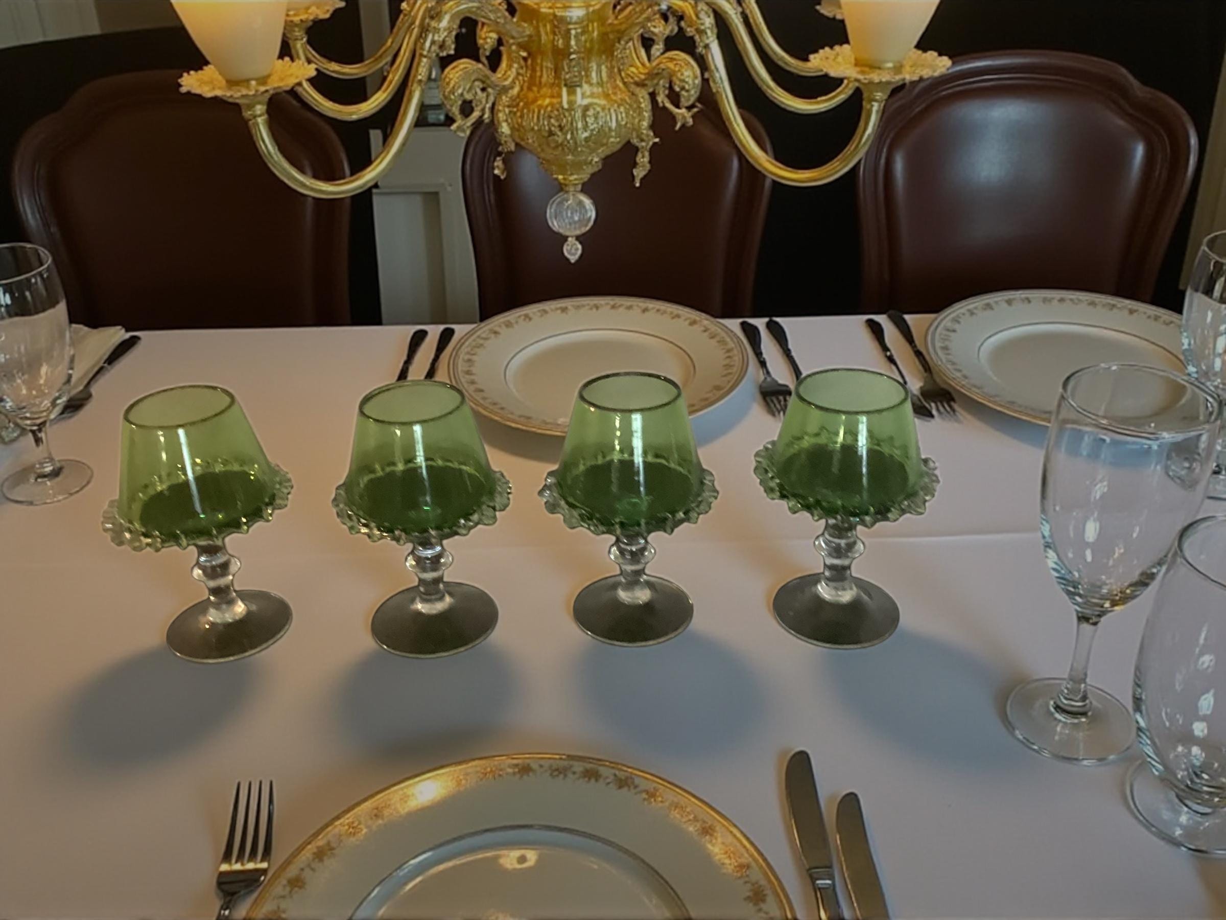 ベネチアングリーンガラスゴブレット4個セット - Etsy 日本