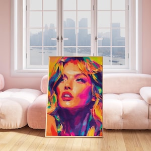 Swift Poster | Taylor Wall Art | Swiftie Print | Dorm Digital Print | Printable Decor | Swiftie Merch Artwork | Acrylic On Canvas