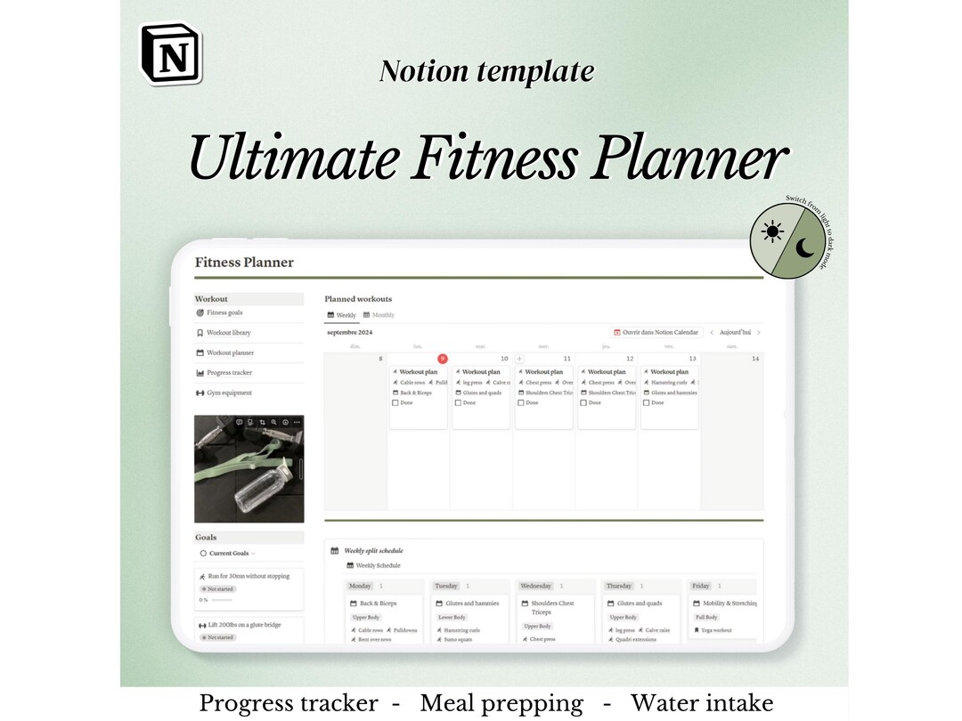 Notion Template Fitness Planner Workout & Meal Planner Weight Loss ...