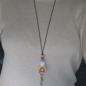 Rainbow Teacher Lanyard: Back to School Gift with Breakaway Clasp