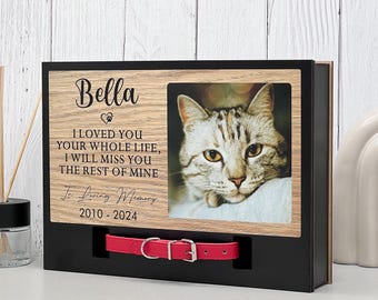 Custom Pet Memorial Urn with Photo & Collar Holder