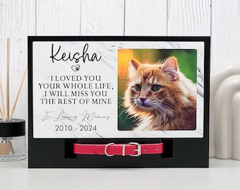 Personalized Pet Memorial Urn with Photo & Collar Holder