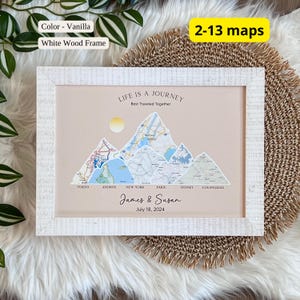 Personalized Adventure Together gift - 2-13 locations - Gift for Parents, Gift for Girlfriend, Anniversary Gift, Gift for Bride to be
