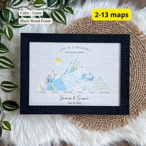 Custom Travel Wall Art - 2-13 locations - Customised Couples Gift, Any Location, City Map Poster, Country Decor