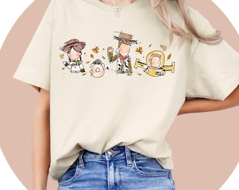 Toy Story T-shirt, Disney Kinder Shirt, Retro Toy Story Charaktere T-Shirt, Geburtstagsgeschenk für Kinder, Familienspaß T-Shirt