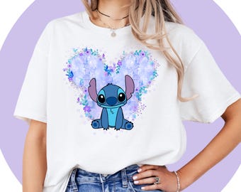 Overhemd Lilo And Stitch | Engelenshirt | Stitch Verjaardagst-shirt | T-shirt Lilo-kind | Disney-tekenfilmshirt uniseks volwassen kinderen | Disney-thema