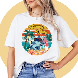 Chemise Lilo And Stitch | Chemise Ange | T-shirt d'anniversaire brodé | T-shirt enfant Lilo | T-shirt Disney Cartoon Mixte Adulte Enfants | Thème Disney