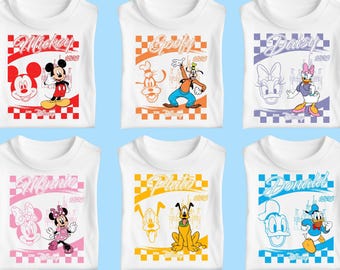 T-shirt personnage Disney | T-shirt Disney Trip pour fille | Chemise Disney | Chemises assorties | Filles Disney | Chemise Minnie pour femme | Voyage de souhaits d'enfants