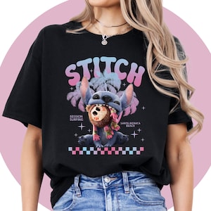 Chemise Lilo And Stitch | Chemise Ange | T-shirt d'anniversaire brodé | T-shirt enfant Lilo | T-shirt Disney Cartoon Mixte Adulte Enfants | Thème Disney